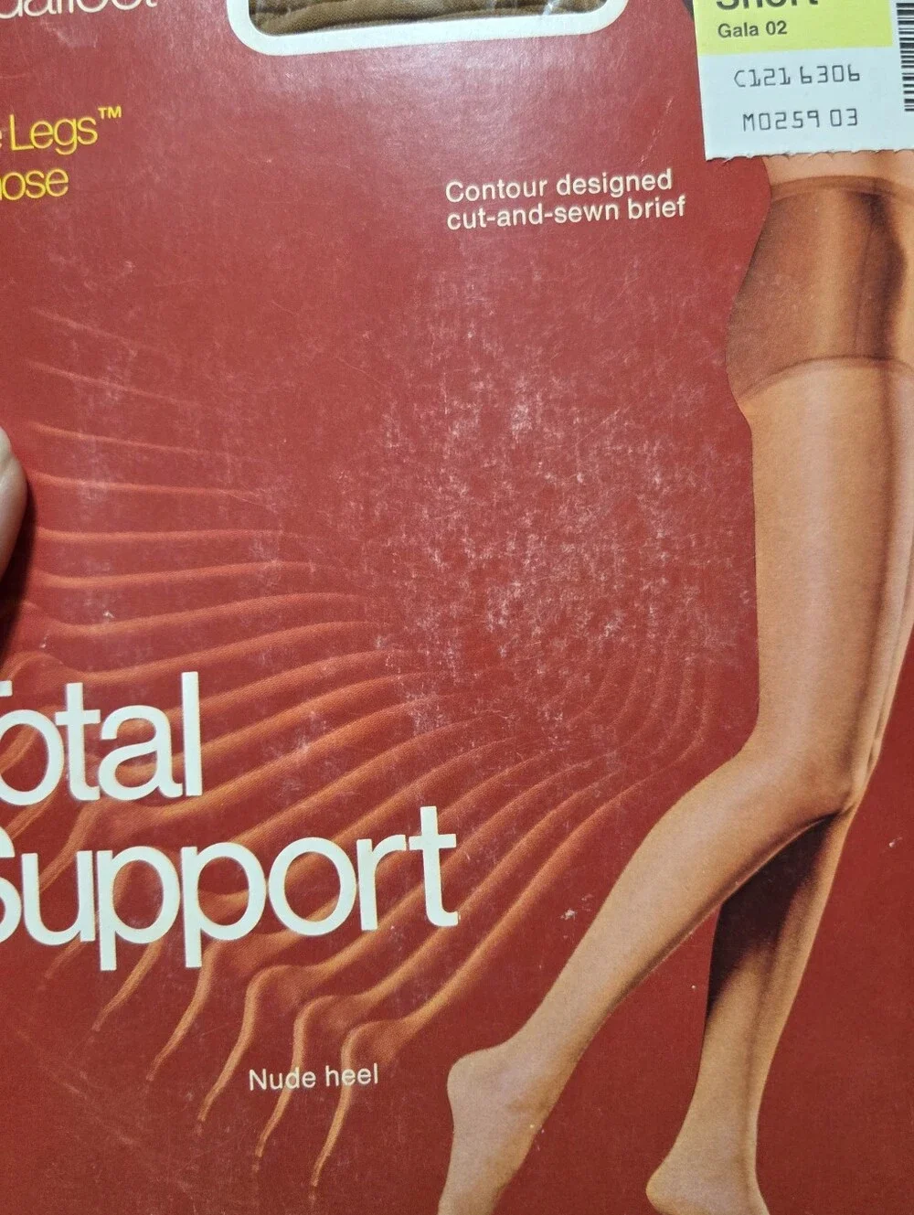 Vintage JcPenney Pantihose Gala Short‎ 121 Sandalfoot Contour Design Support